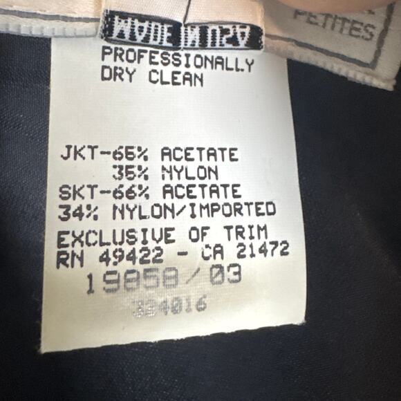 Vintage Scott McClintock Tuxedo Style Jacket Black Velvet  Size 6P Whimsigoth - Picture 9 of 9